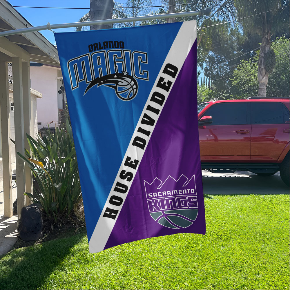 Magic vs Kings House Divided Flag, NBA House Divided Flag - Image 3