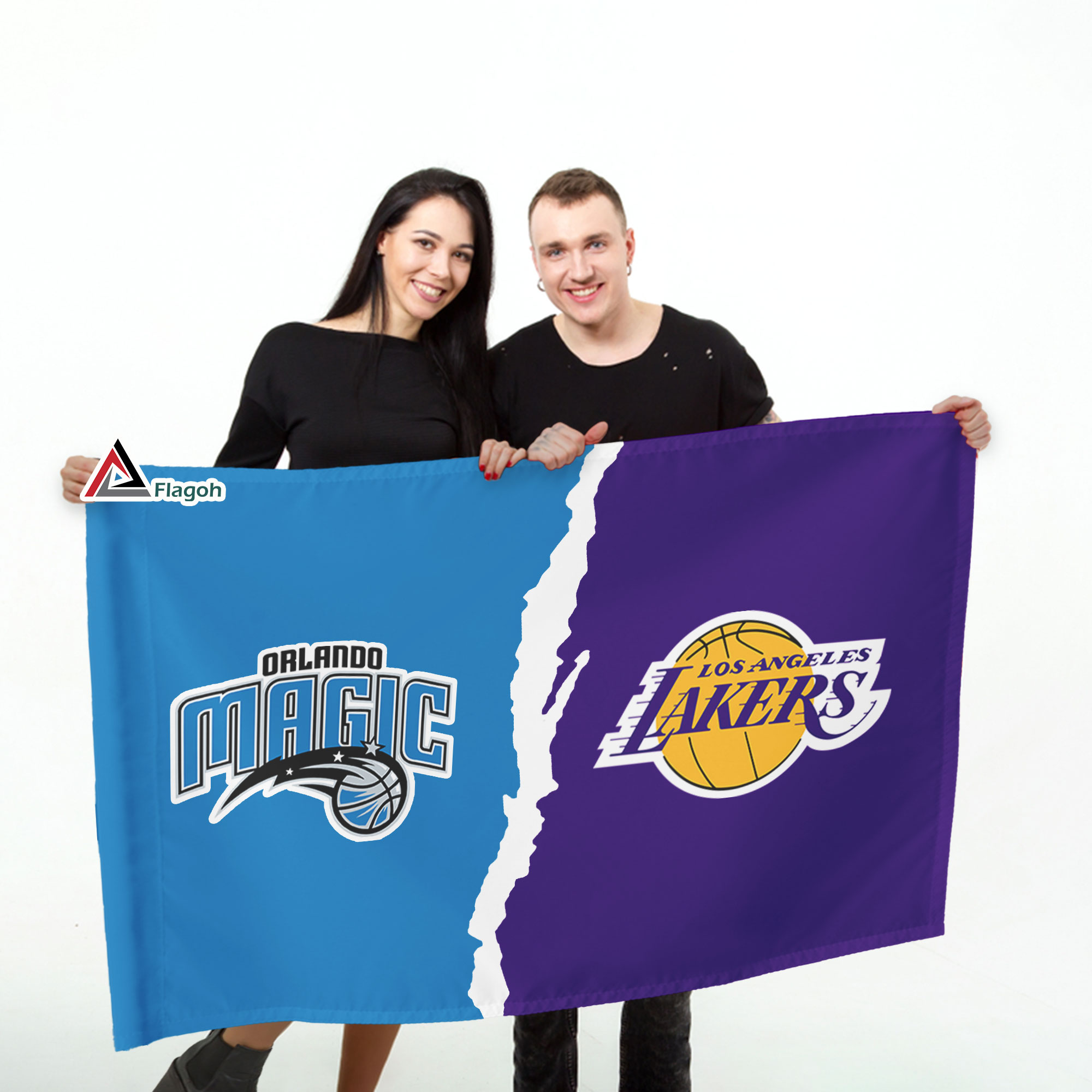 Magic vs Lakers House Divided Flag, NBA House Divided Flag - Image 5