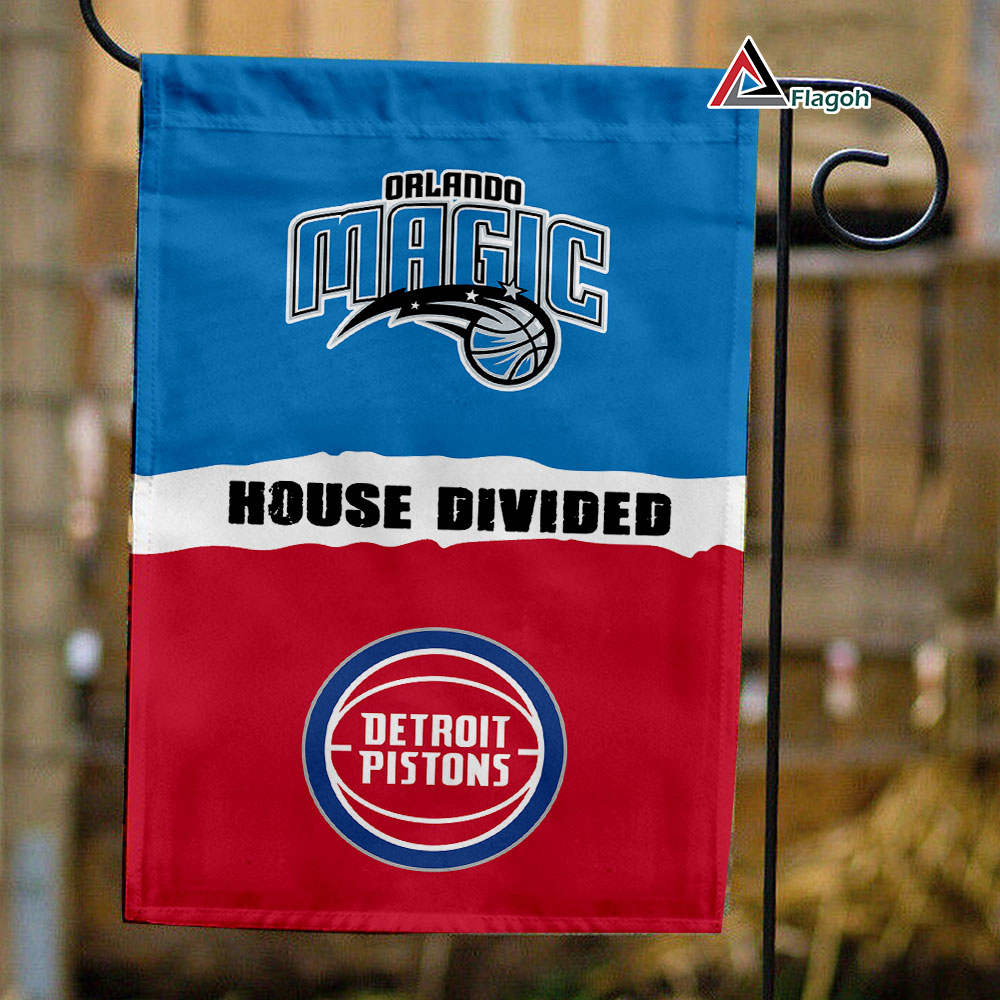 Magic vs Pistons House Divided Flag, NBA House Divided Flag