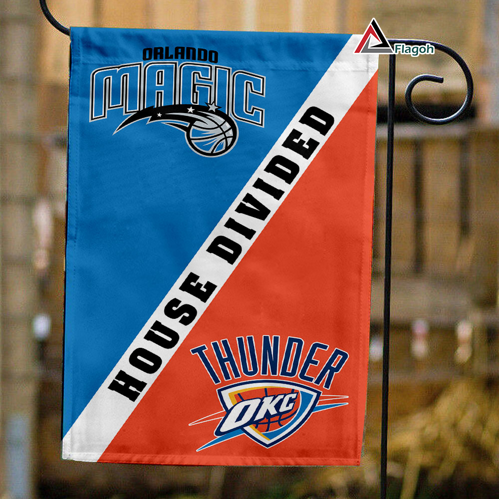 Magic vs Thunder House Divided Flag, NBA House Divided Flag