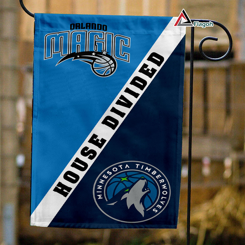 Magic vs Timberwolves House Divided Flag, NBA House Divided Flag