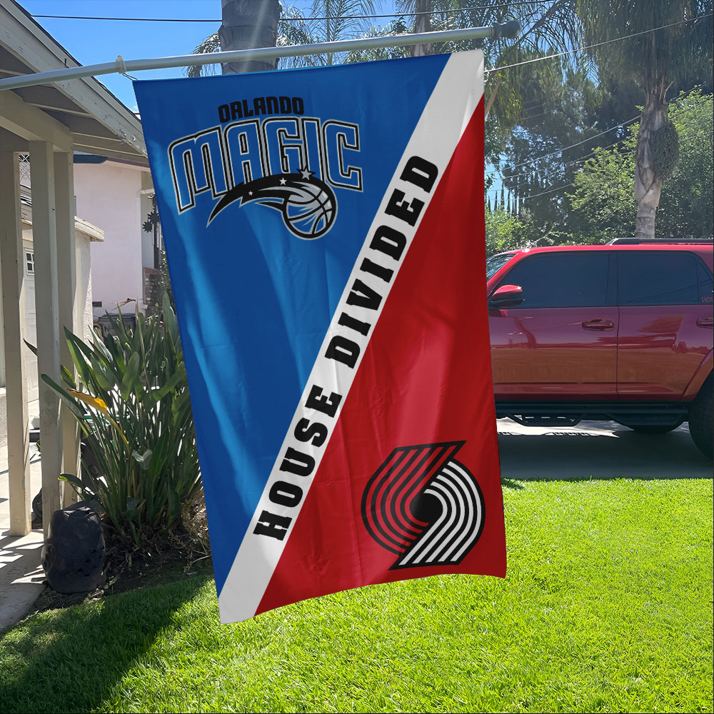 Magic vs Trail Blazers House Divided Flag, NBA House Divided Flag - Image 3