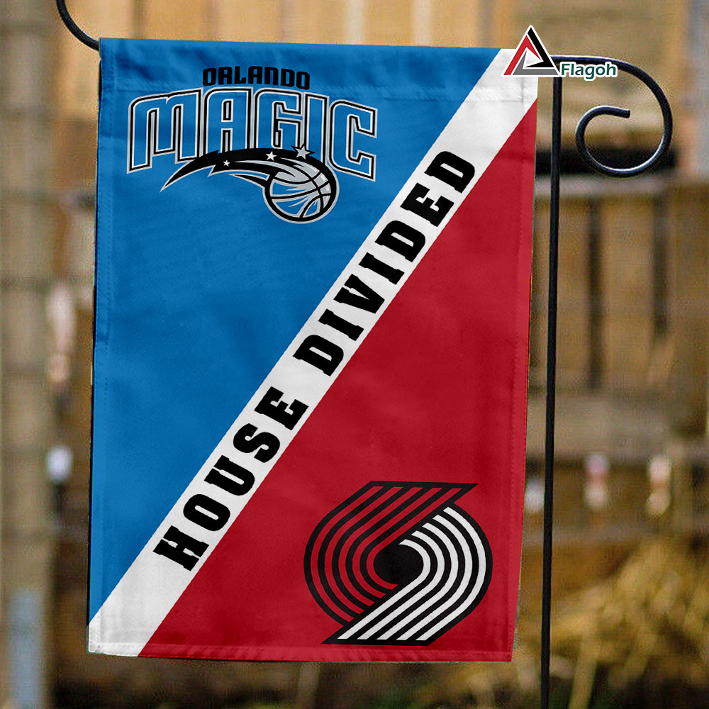 Magic vs Trail Blazers House Divided Flag, NBA House Divided Flag