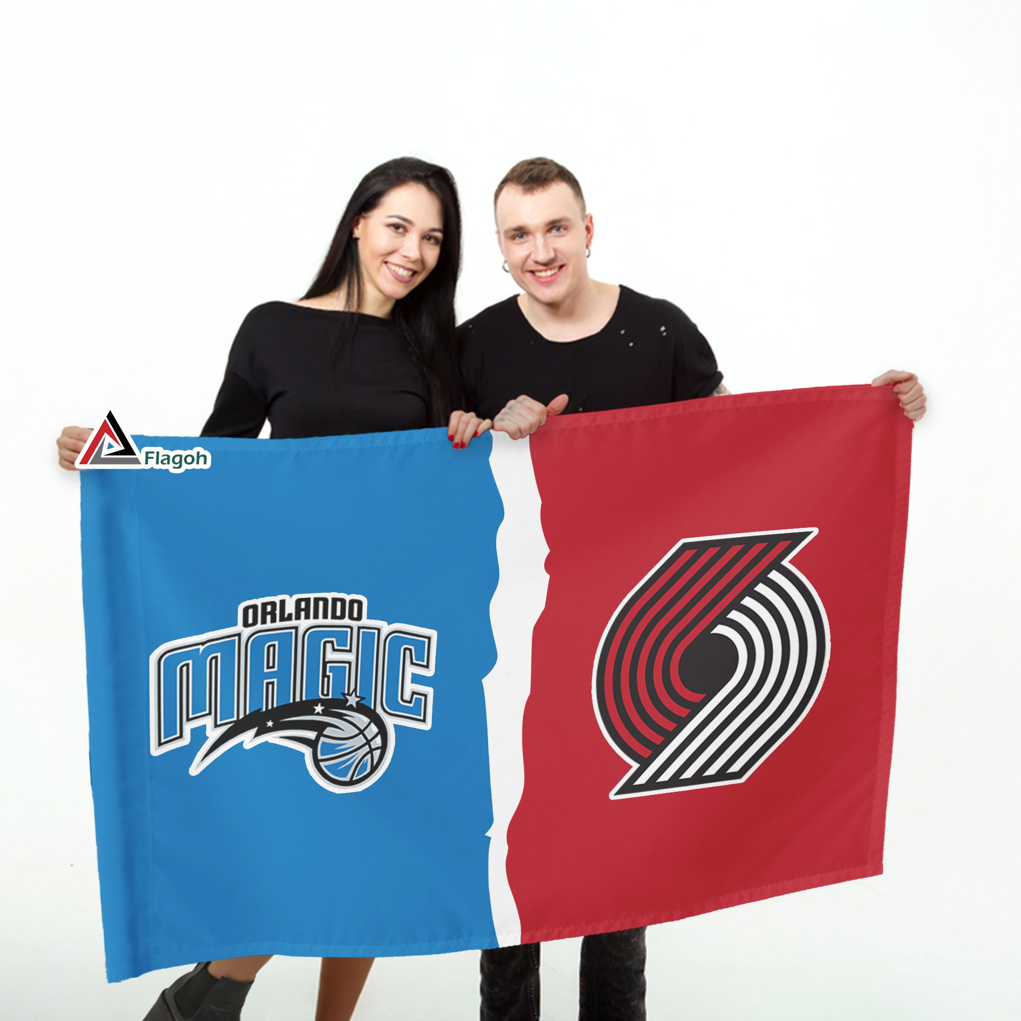Magic vs Trail Blazers House Divided Flag, NBA House Divided Flag - Image 4