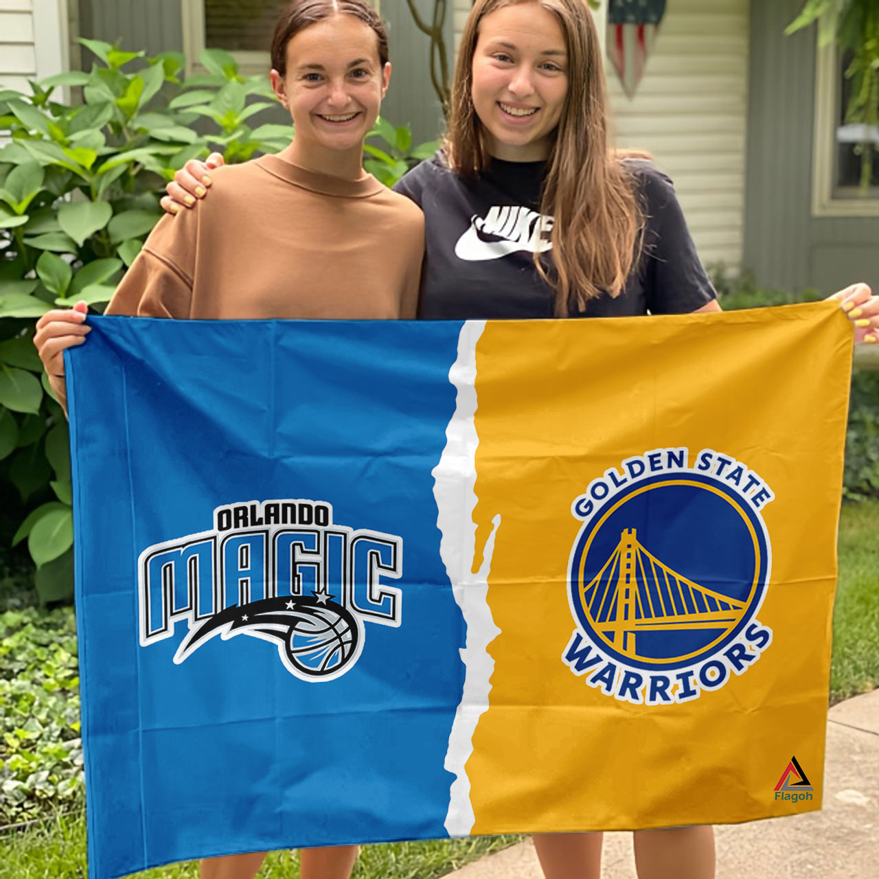 Magic vs Warriors House Divided Flag, NBA House Divided Flag - Image 3