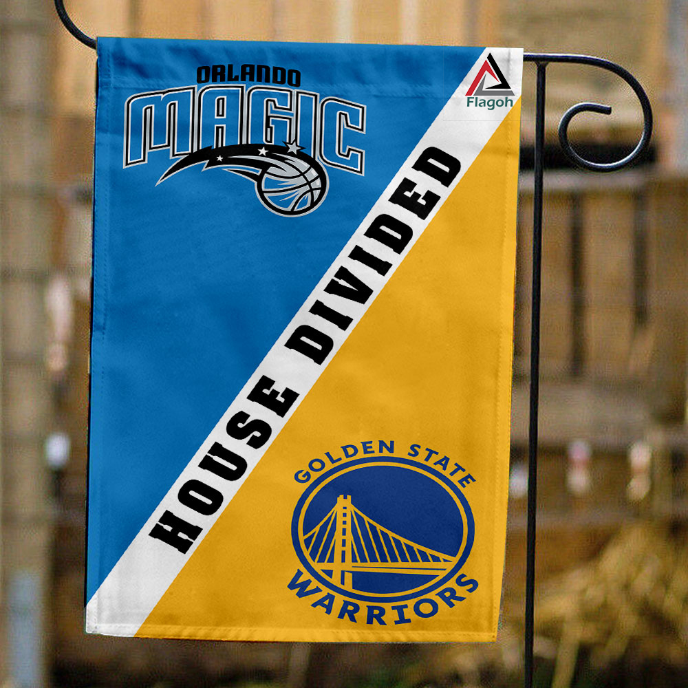 Magic vs Warriors House Divided Flag, NBA House Divided Flag