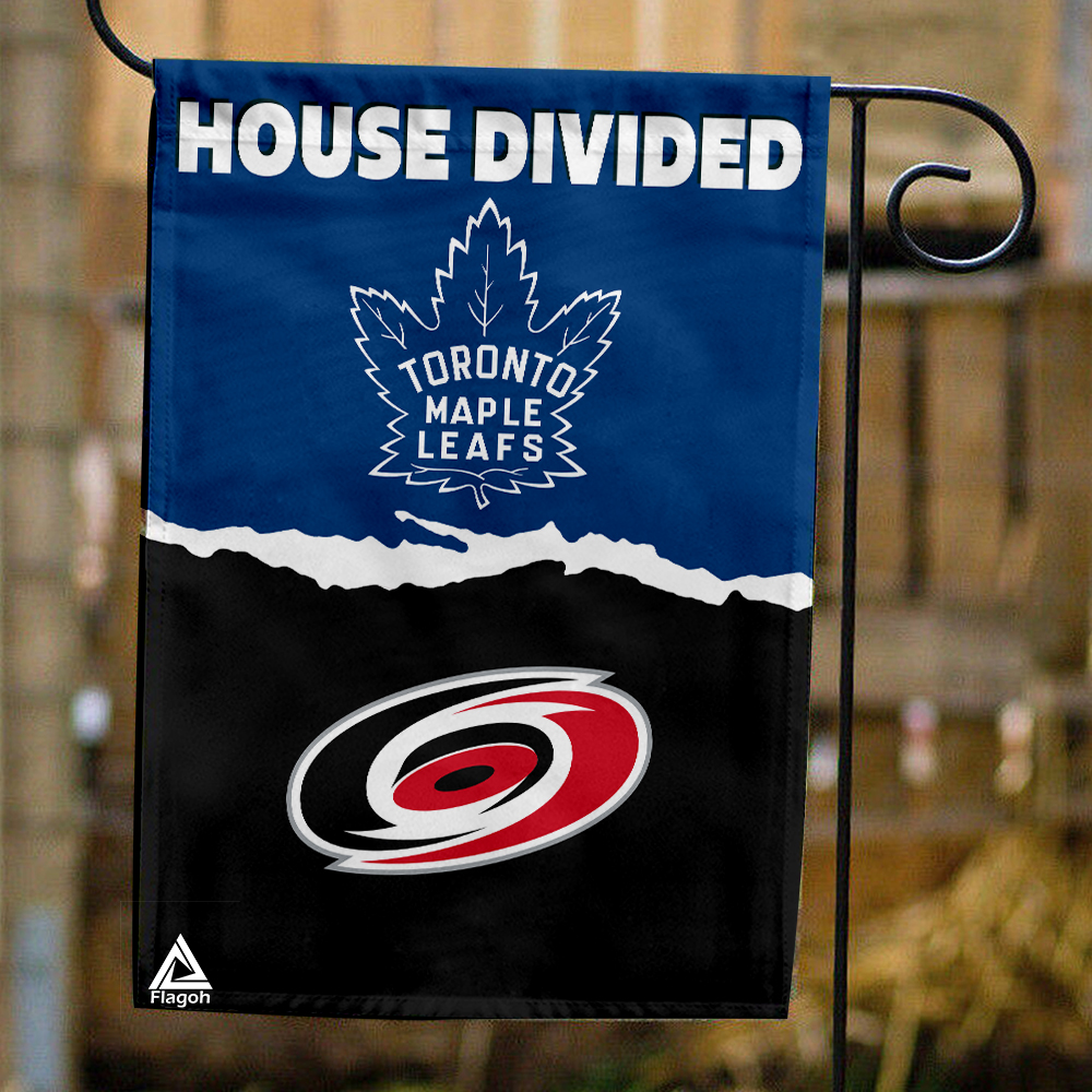 Maple Leafs vs Hurricanes House Divided Flag, NHL House Divided Flag