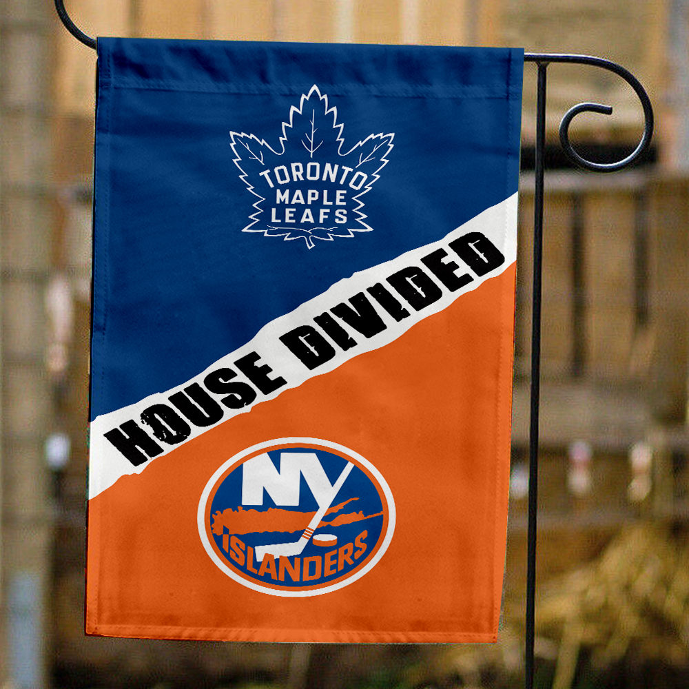Maple Leafs vs Islanders House Divided Flag, NHL House Divided Flag