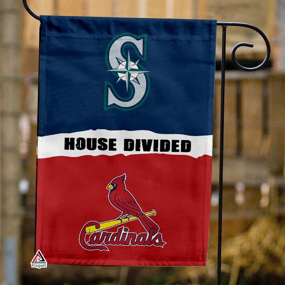 Mariners vs Cardinals House Divided Flag, MLB House Divided Flag