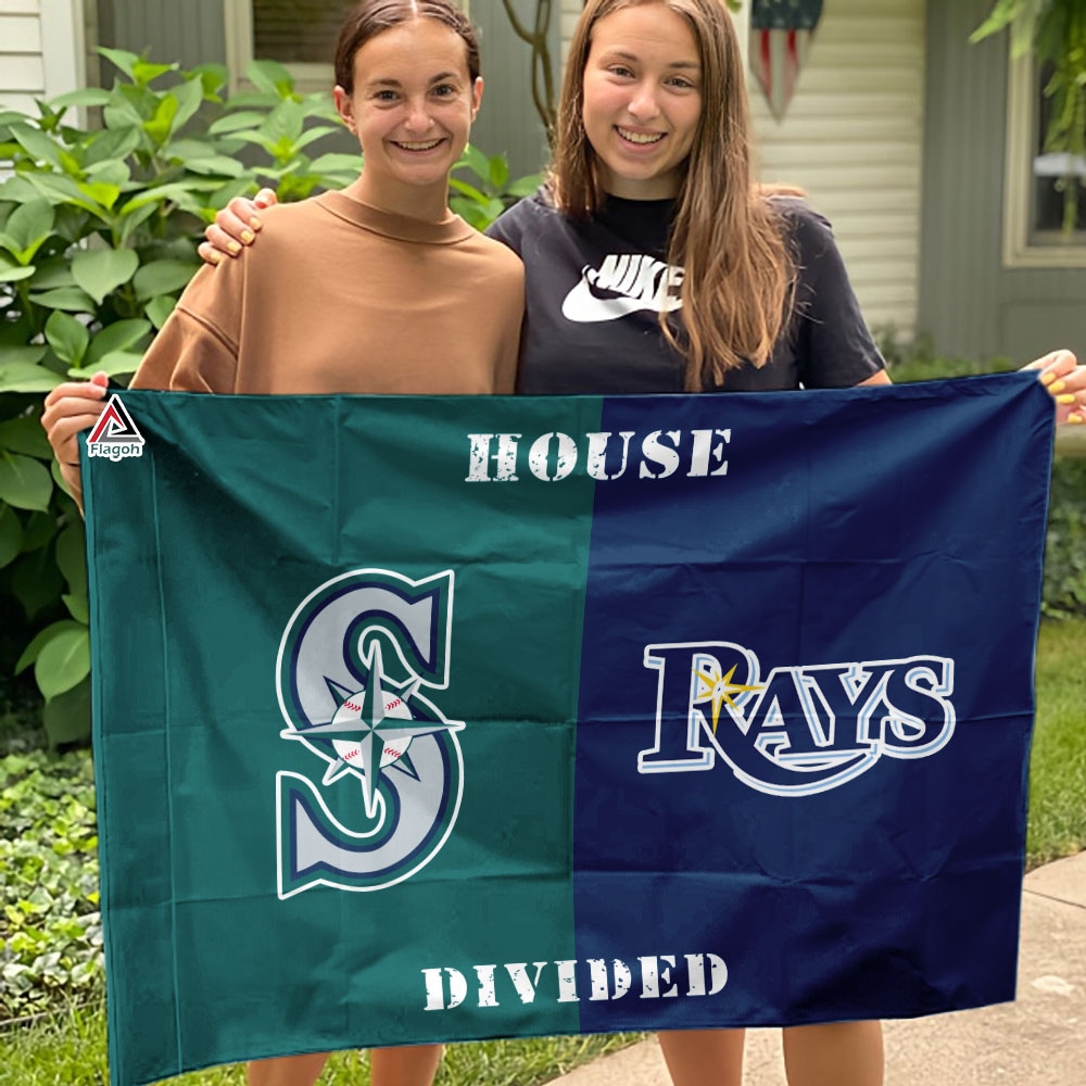 Mariners vs Rays House Divided Flag, MLB House Divided Flag - Image 4