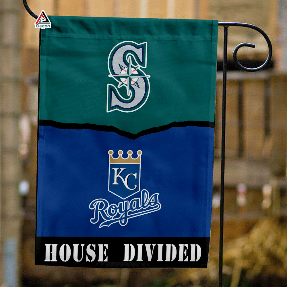 Mariners vs Royals House Divided Flag, MLB House Divided Flag