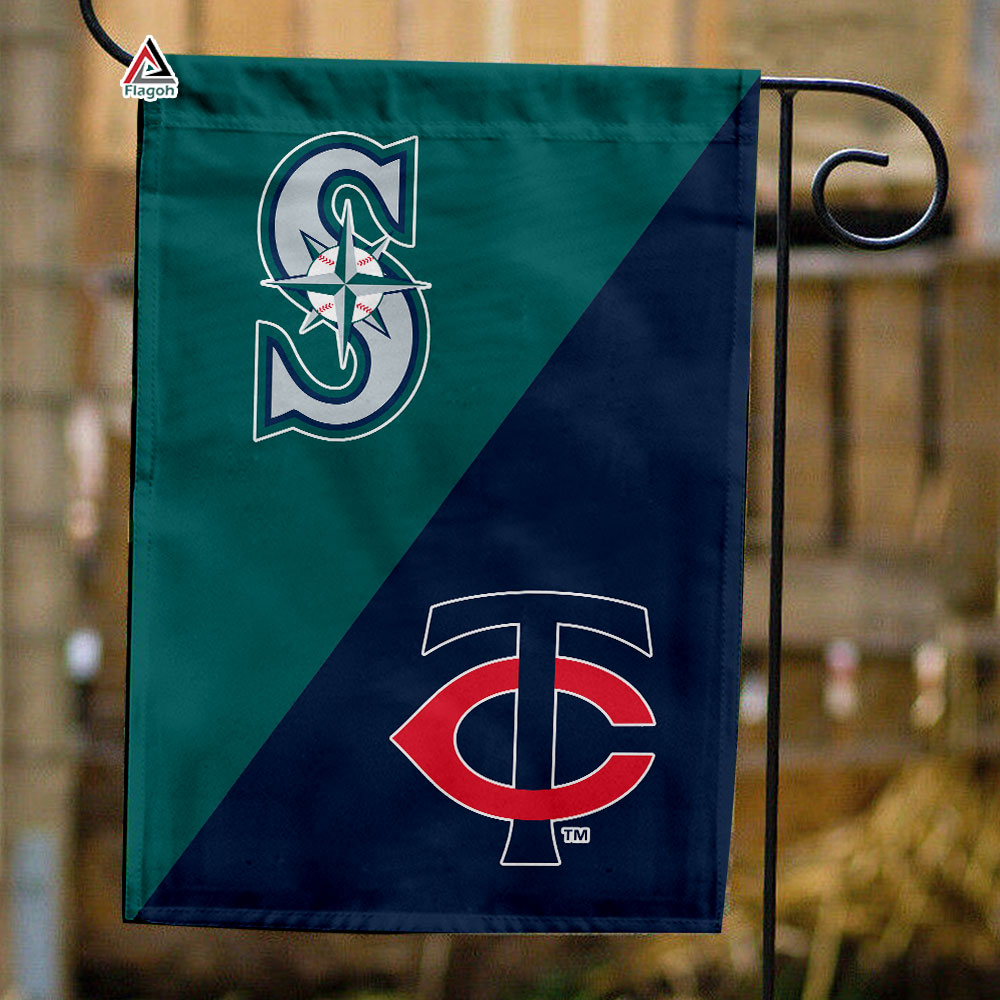 Mariners vs Twins House Divided Flag, MLB House Divided Flag