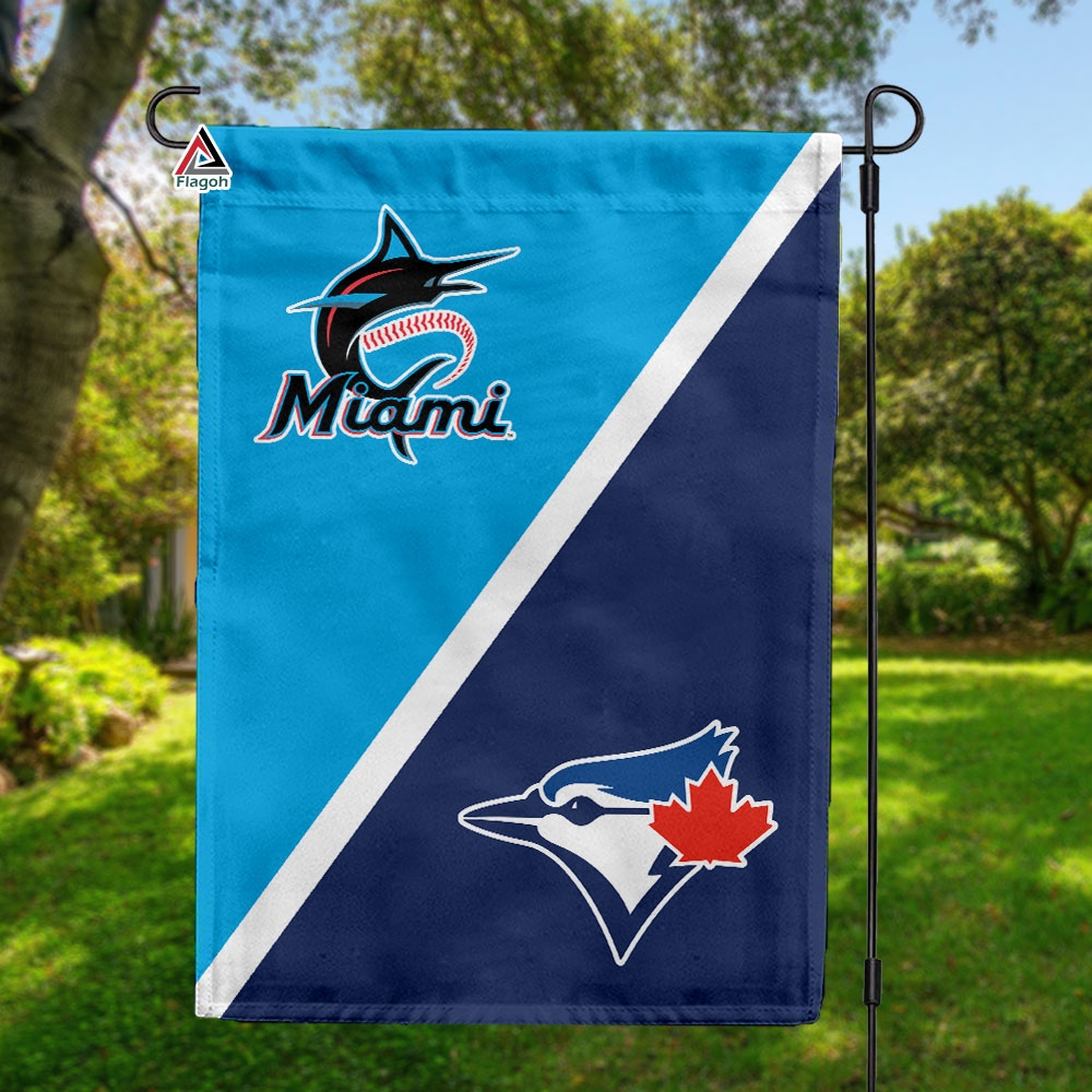 Marlins vs Blue Jays House Divided Flag, MLB House Divided Flag