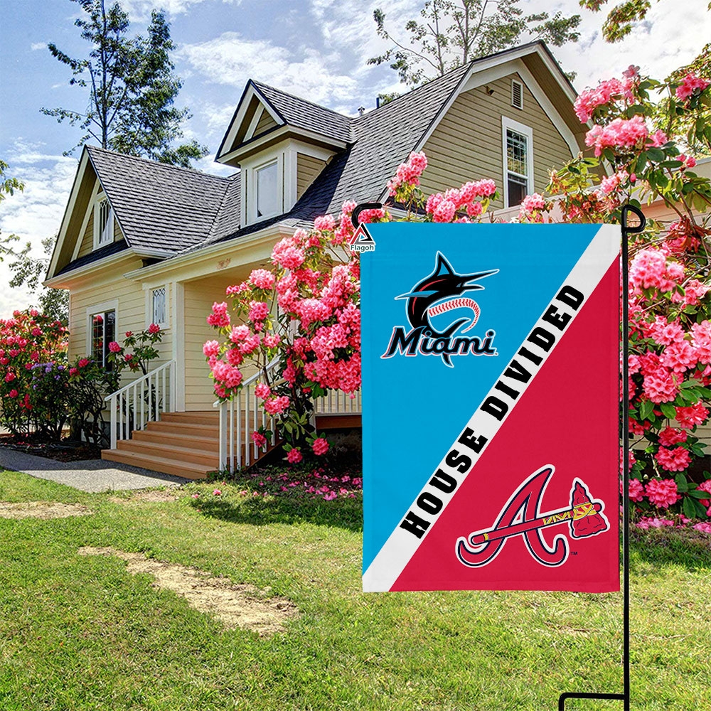 Marlins vs Braves House Divided Flag, MLB House Divided Flag - Image 3