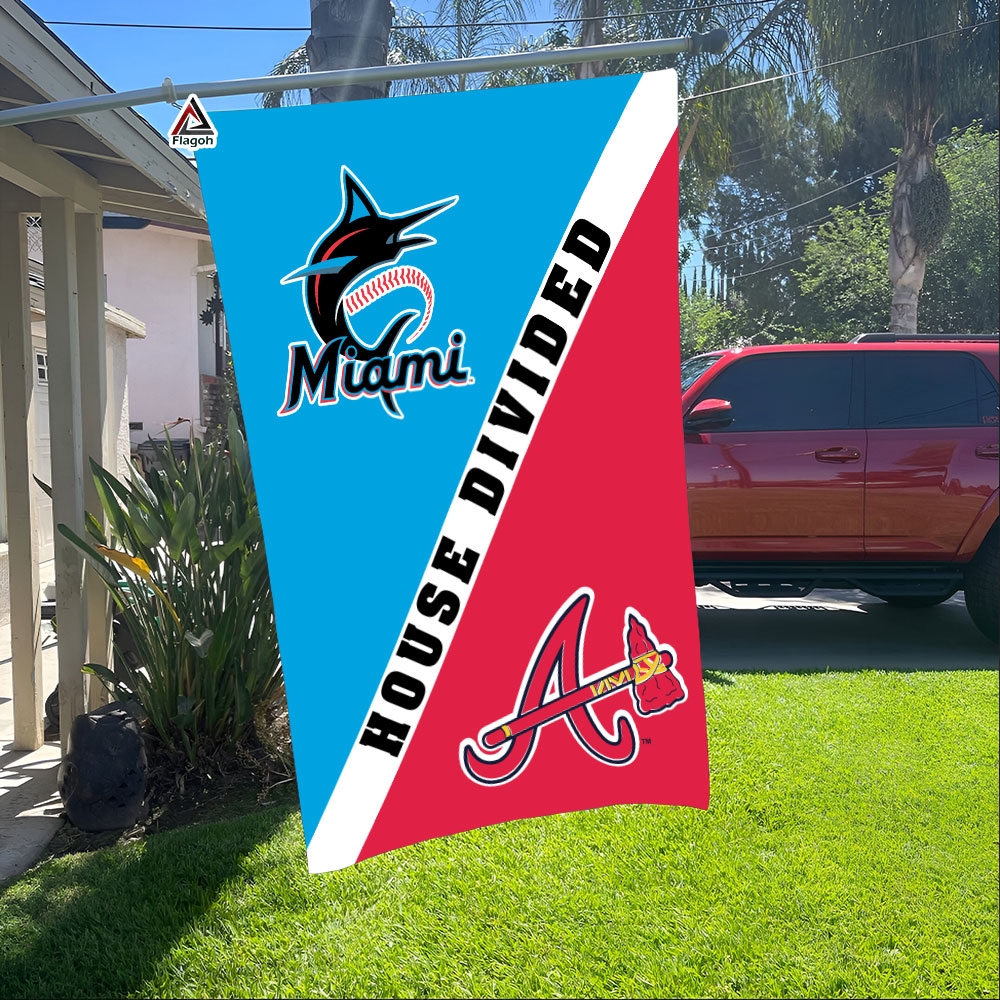 Marlins vs Braves House Divided Flag, MLB House Divided Flag - Image 5