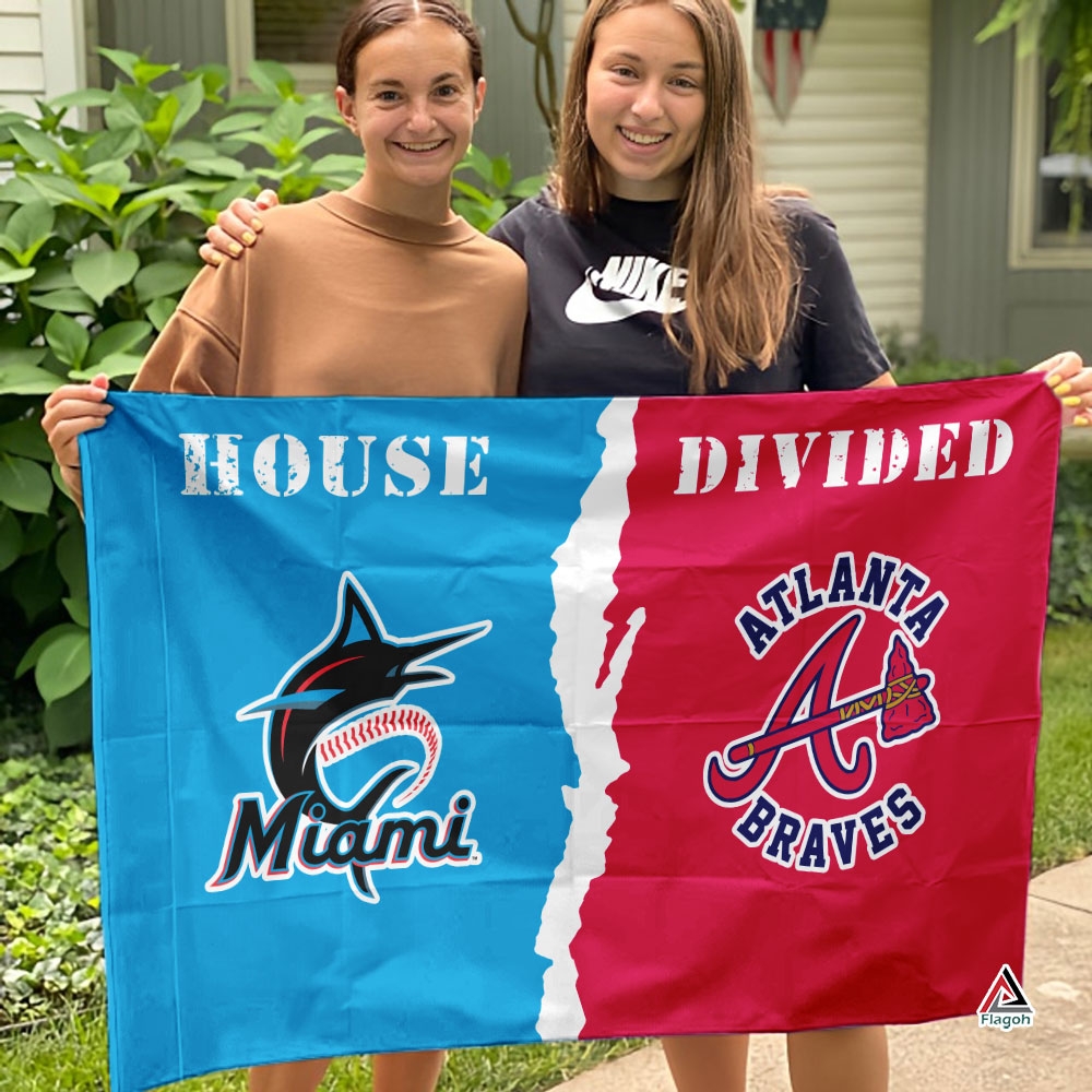 Marlins vs Braves House Divided Flag, MLB House Divided Flag - Image 4