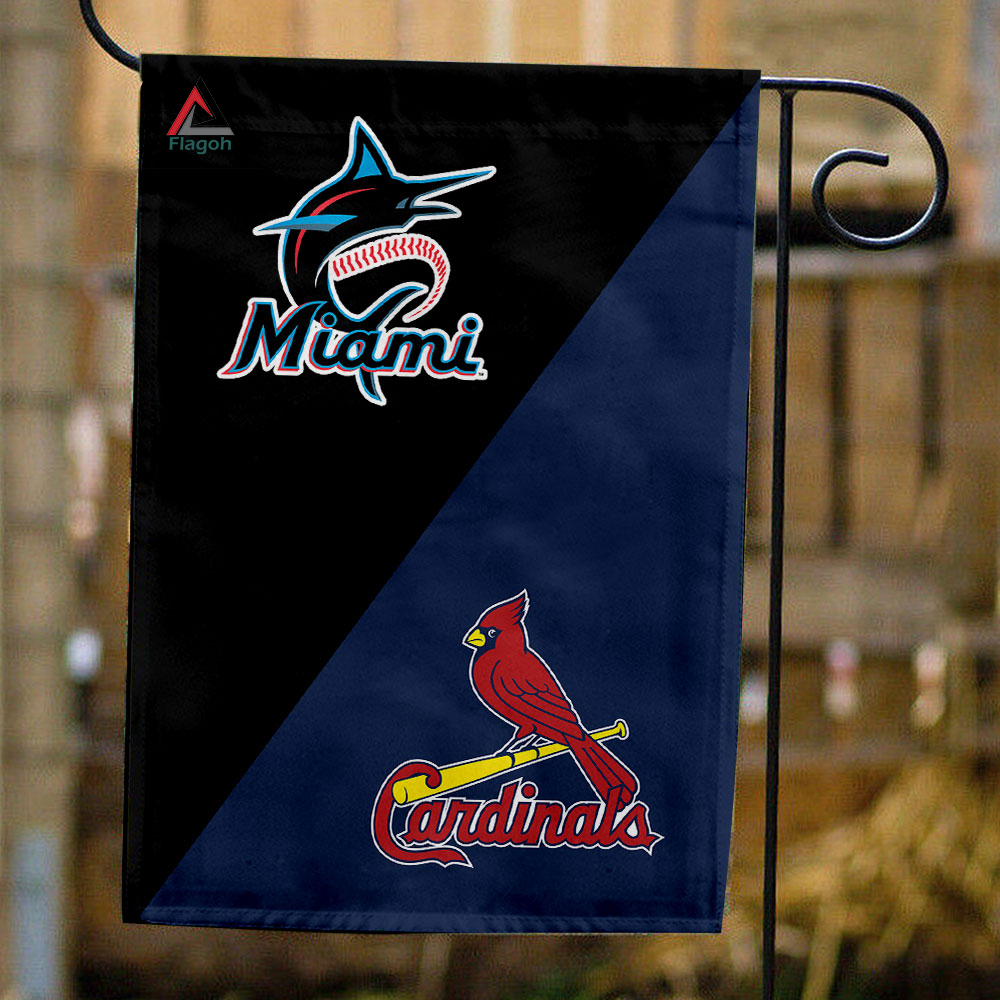 Marlins vs Cardinals House Divided Flag, MLB House Divided Flag