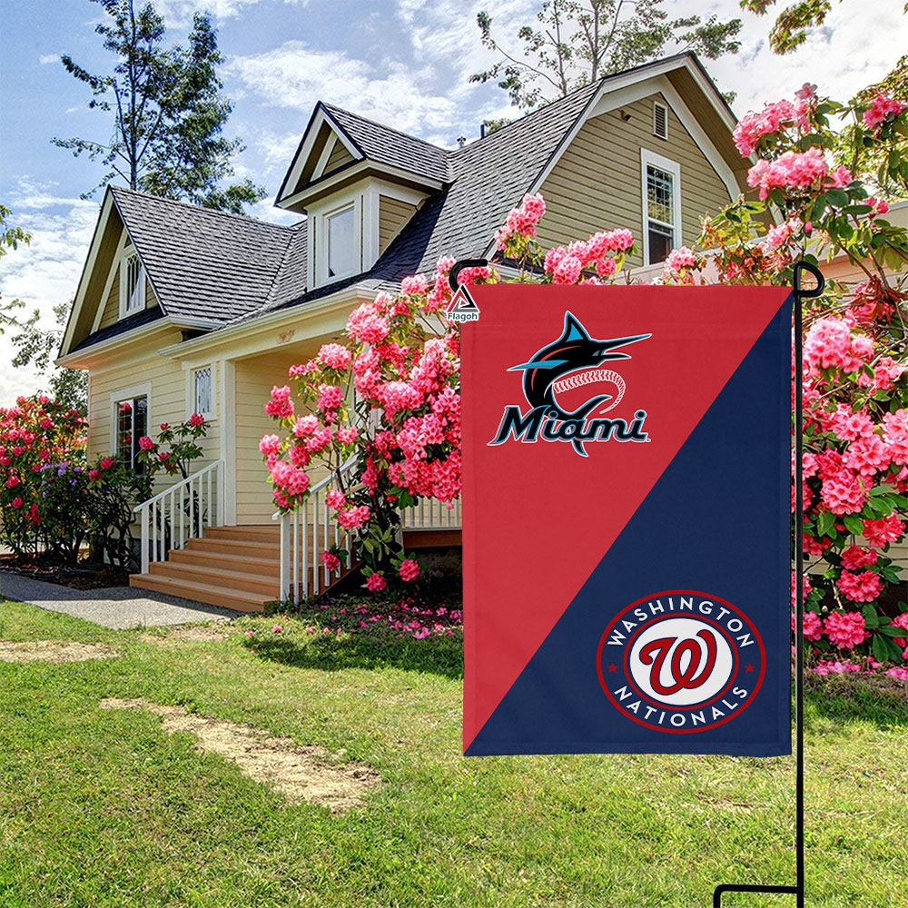 Marlins vs Nationals House Divided Flag, MLB House Divided Flag - Image 3
