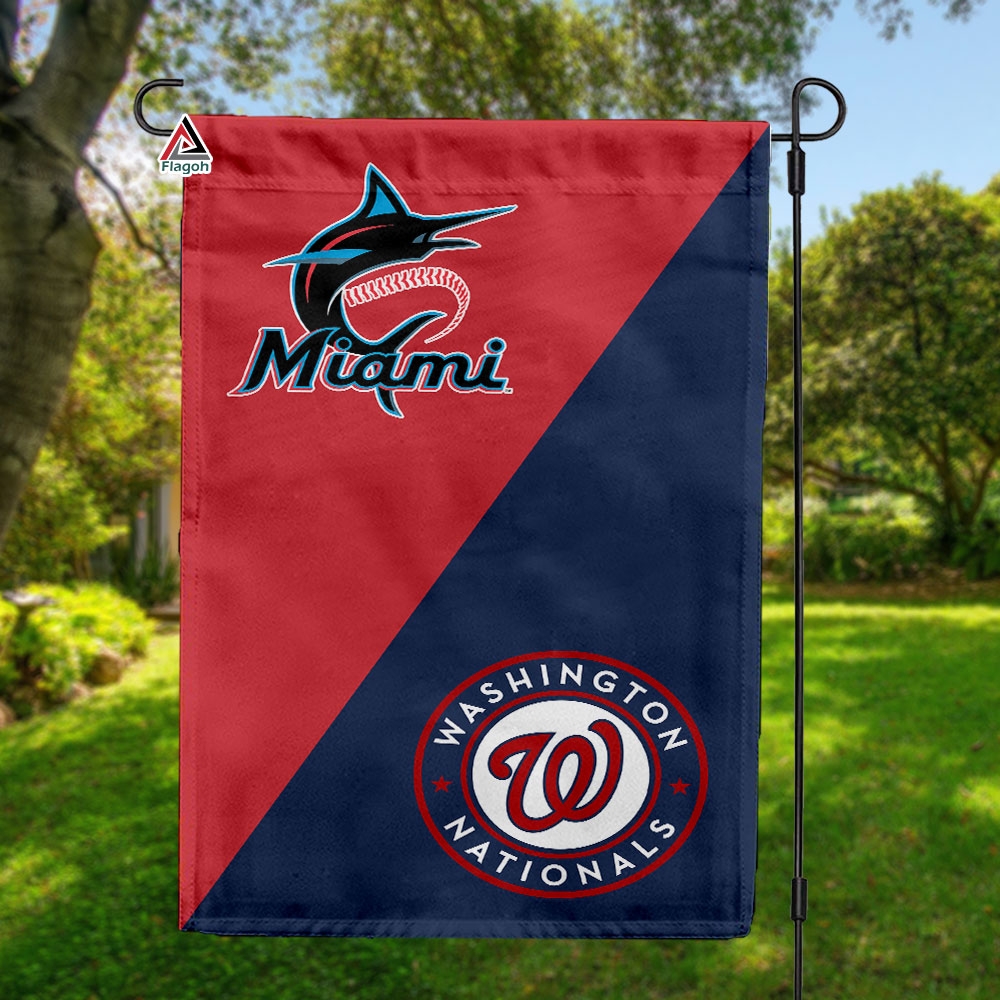 Marlins vs Nationals House Divided Flag, MLB House Divided Flag