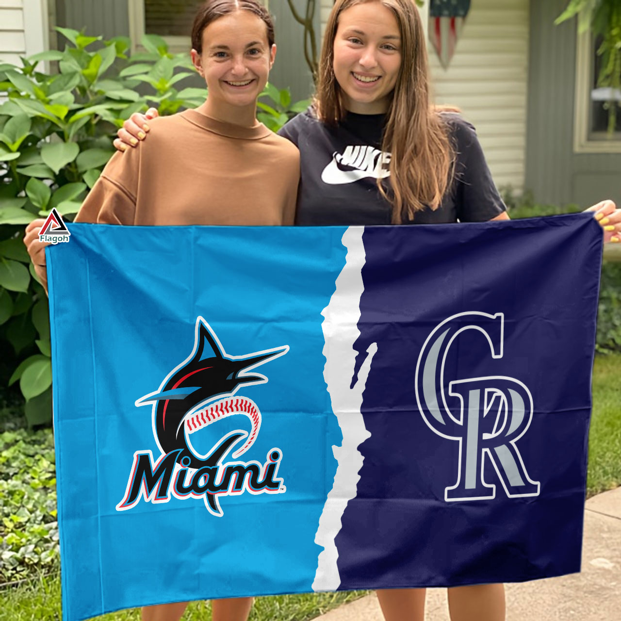 Marlins vs Rockies House Divided Flag, MLB House Divided Flag - Image 3