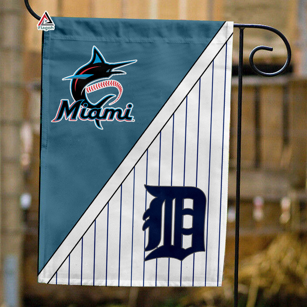 Marlins vs Tigers House Divided Flag, MLB House Divided Flag