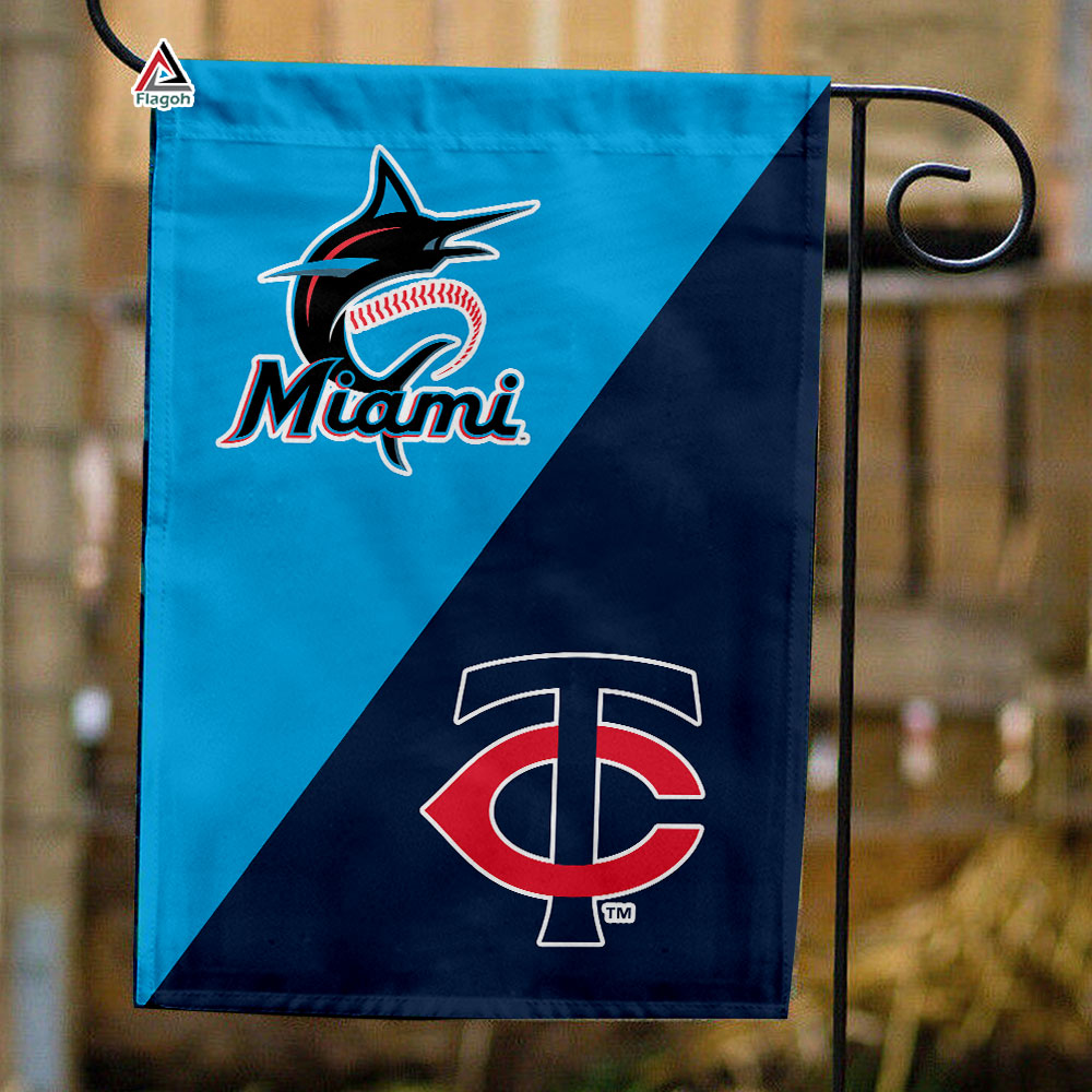 Marlins vs Twins House Divided Flag, MLB House Divided Flag