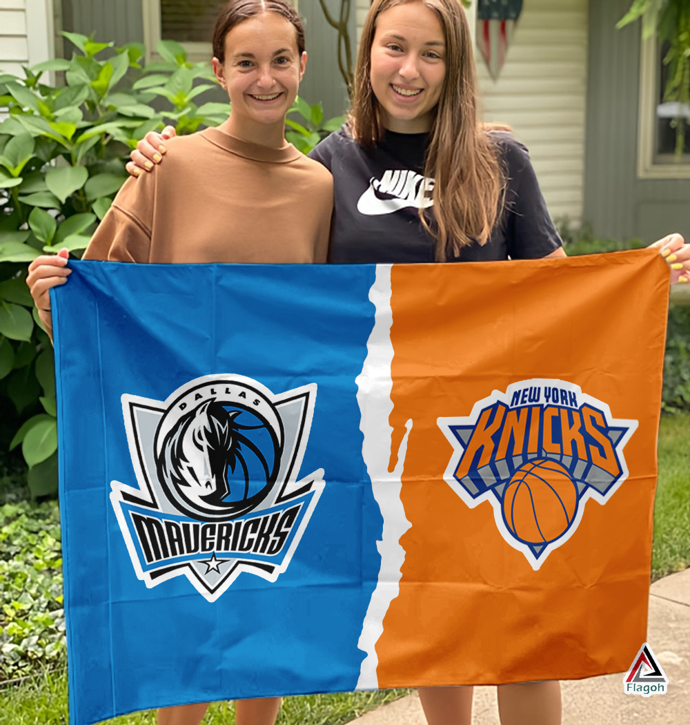 Mavericks vs Knicks House Divided Flag, NBA House Divided Flag - Image 3