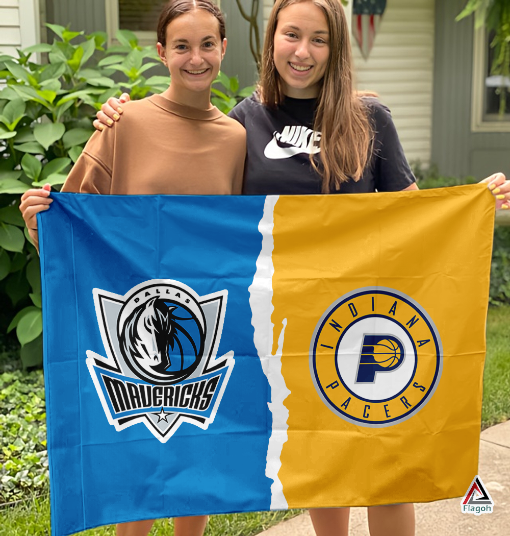 Mavericks vs Pacers House Divided Flag, NBA House Divided Flag - Image 3