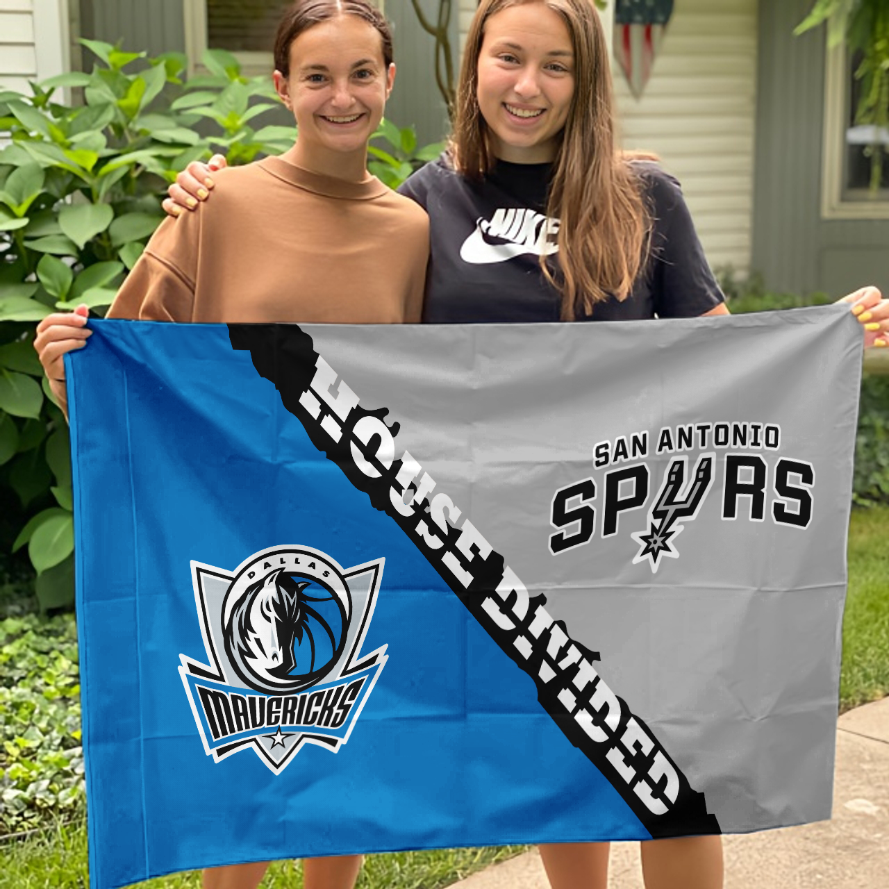 Mavericks vs Spurs House Divided Flag, NBA House Divided Flag - Image 3