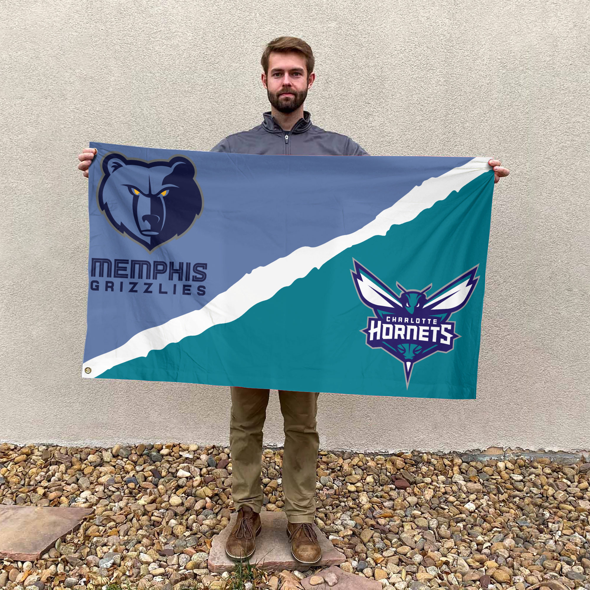 Memphis vs Charlotte House Divided Flag, NBA House Divided Flag - Image 3