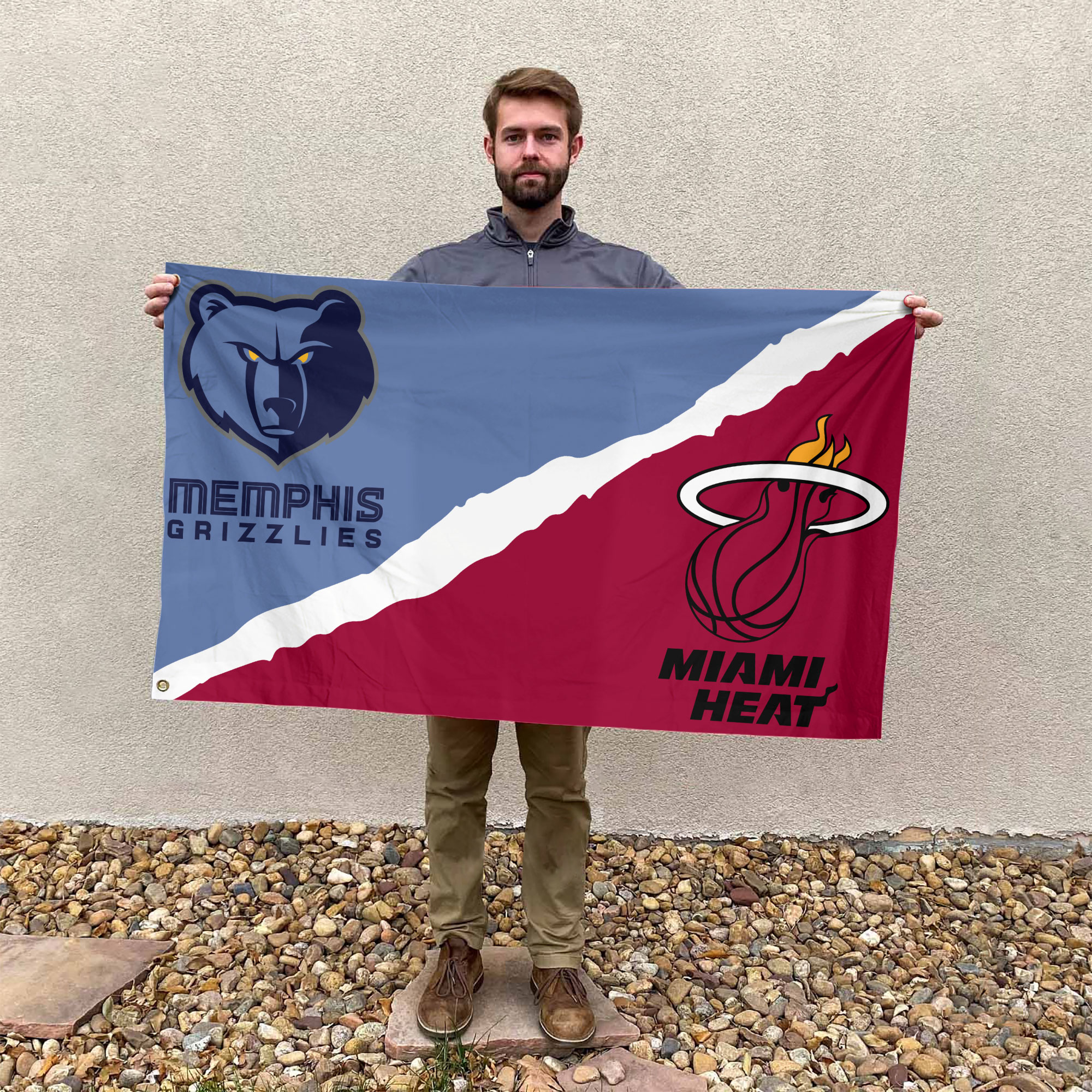 Memphis vs Miami House Divided Flag, NBA House Divided Flag - Image 3
