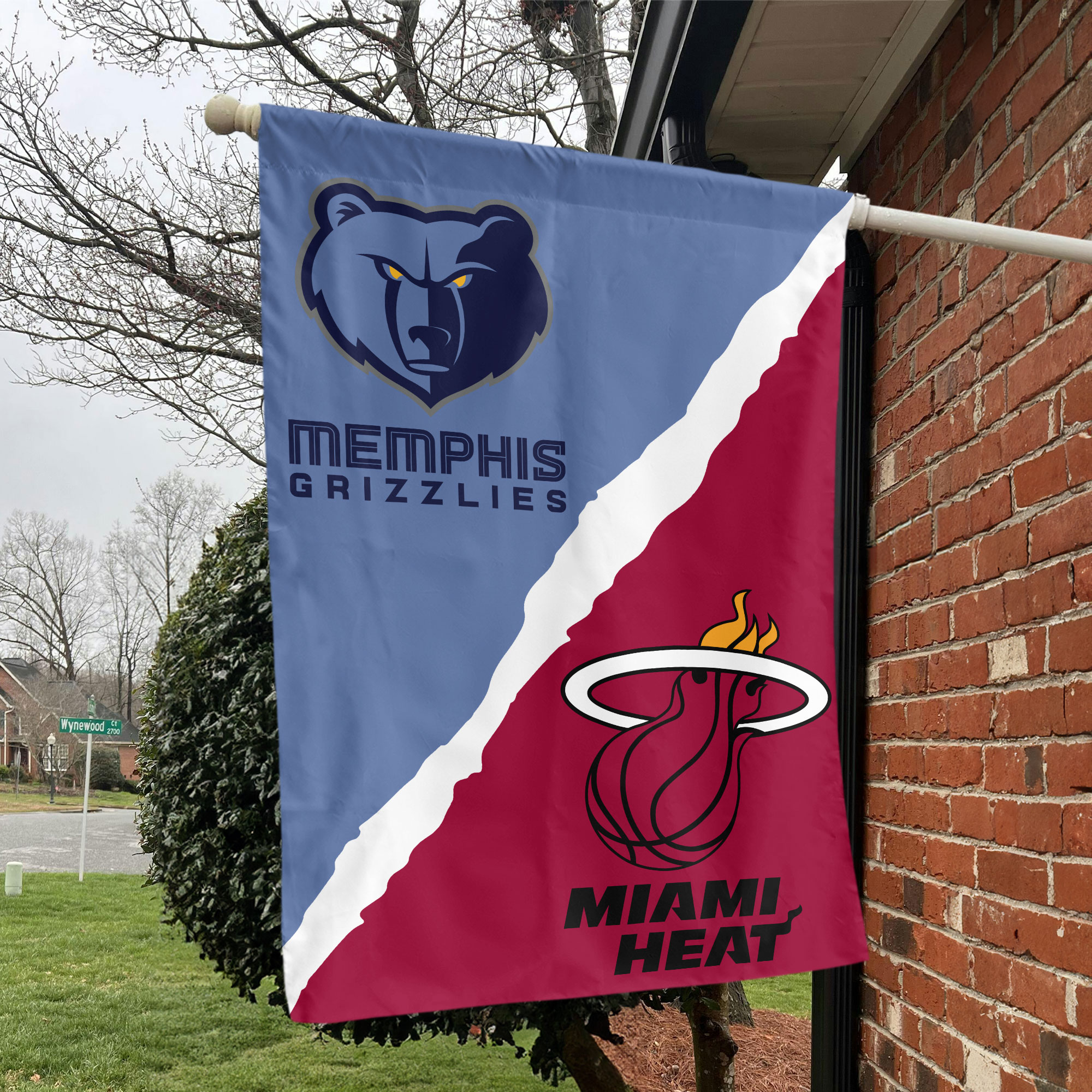 Memphis vs Miami House Divided Flag, NBA House Divided Flag