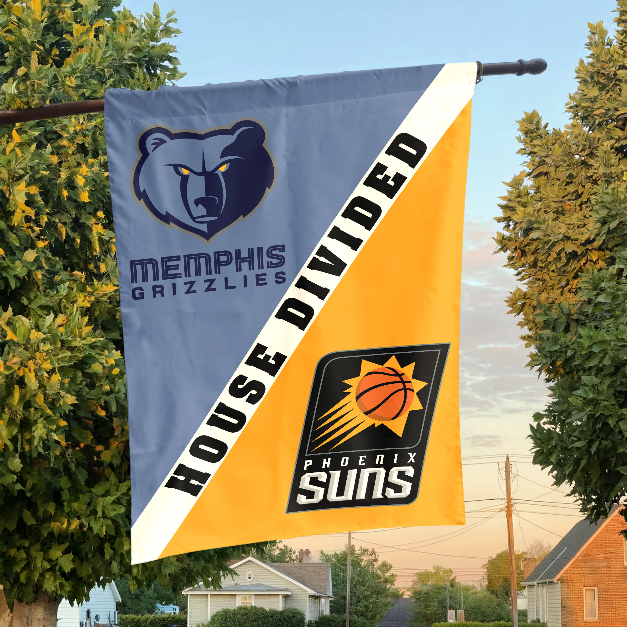 Memphis vs Phoenix House Divided Flag, NBA House Divided Flag