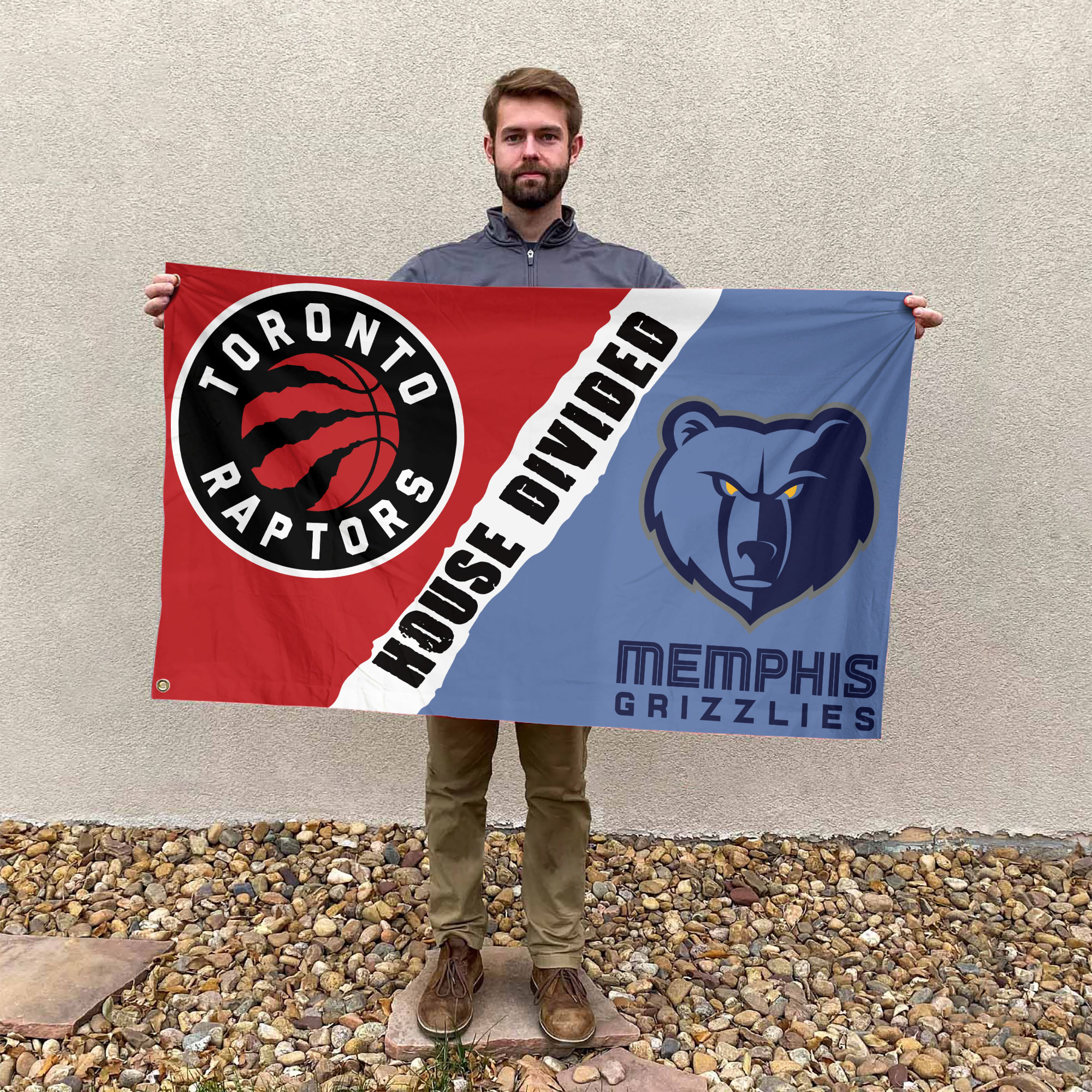 Memphis vs Toronto House Divided Flag, NBA House Divided Flag - Image 3