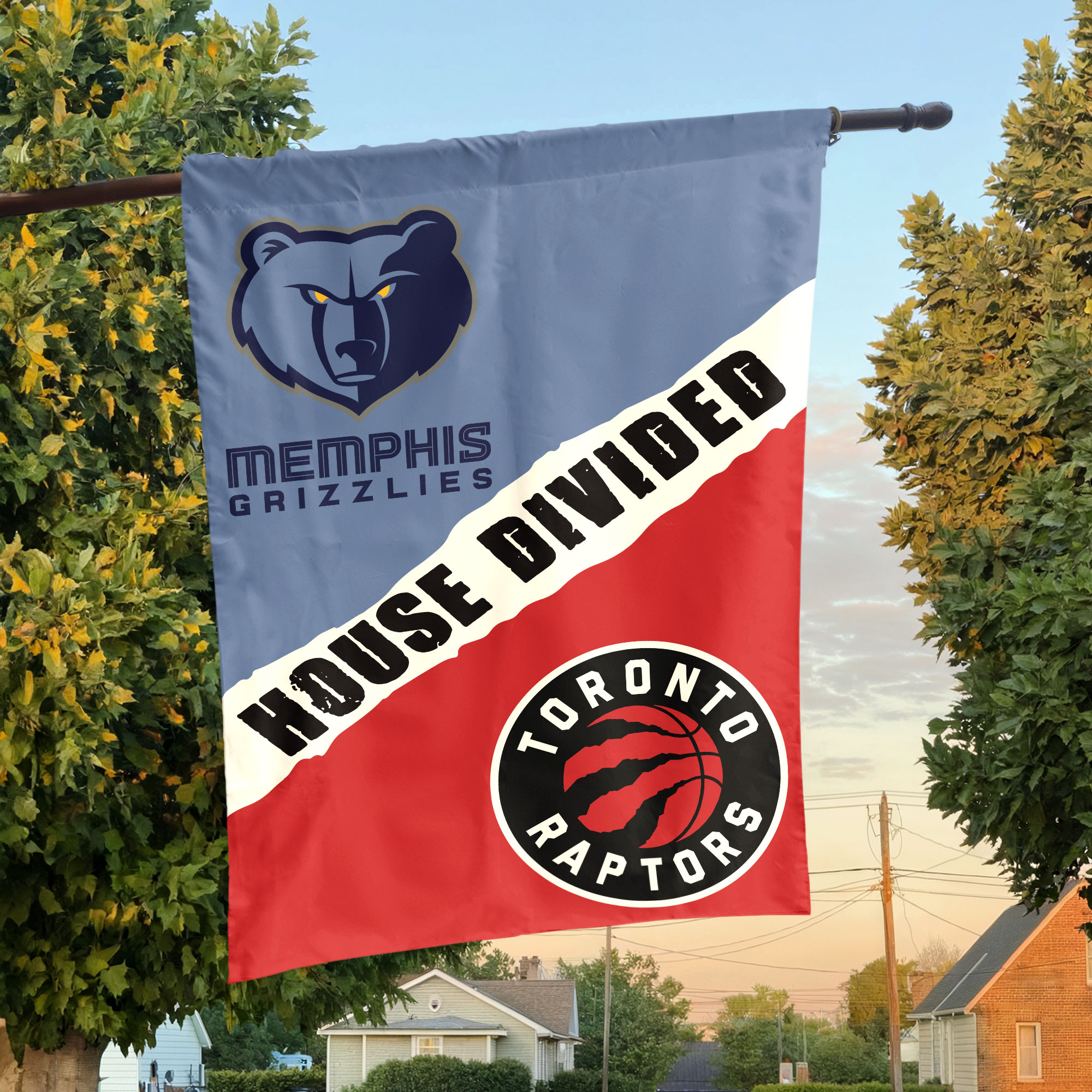 Memphis vs Toronto House Divided Flag, NBA House Divided Flag