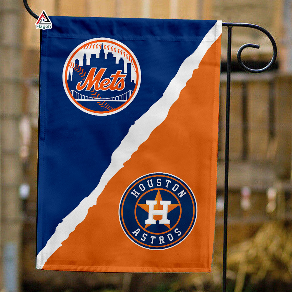 Mets vs Astros House Divided Flag, MLB House Divided Flag