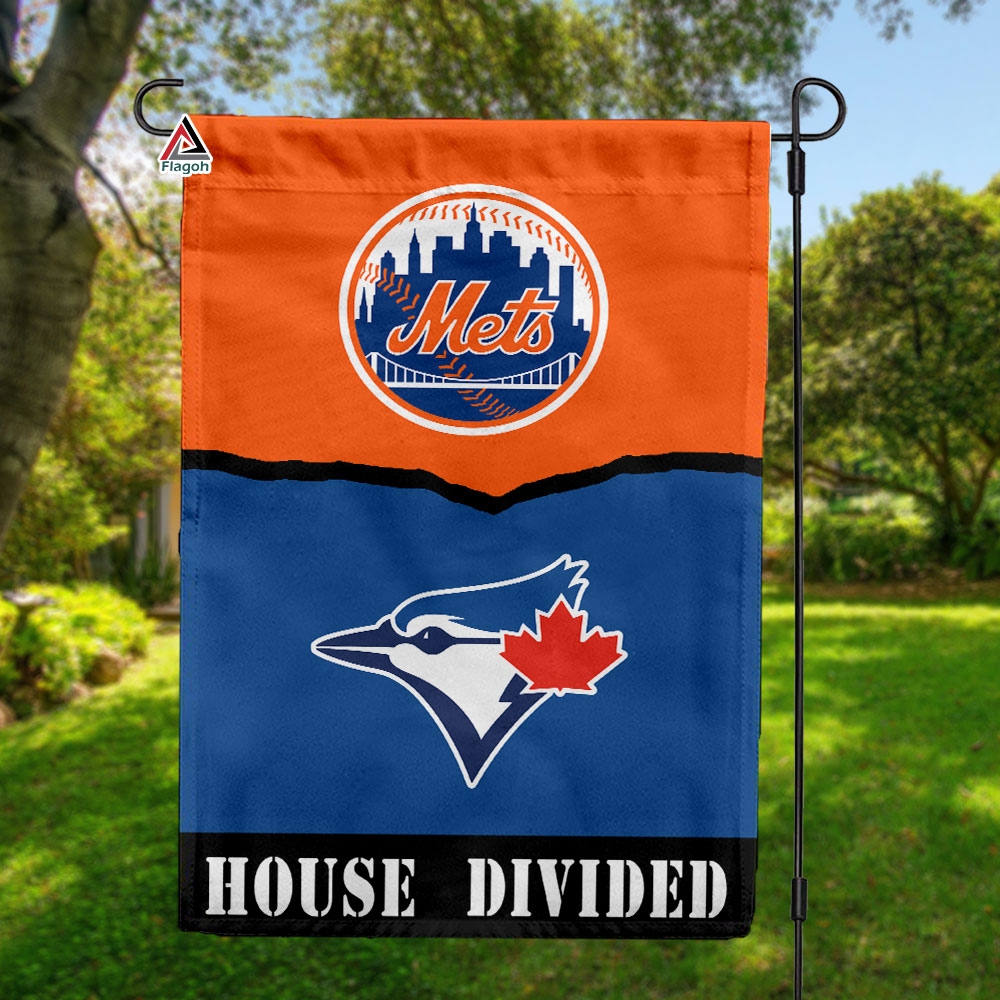 Mets vs Blue Jays House Divided Flag, MLB House Divided Flag