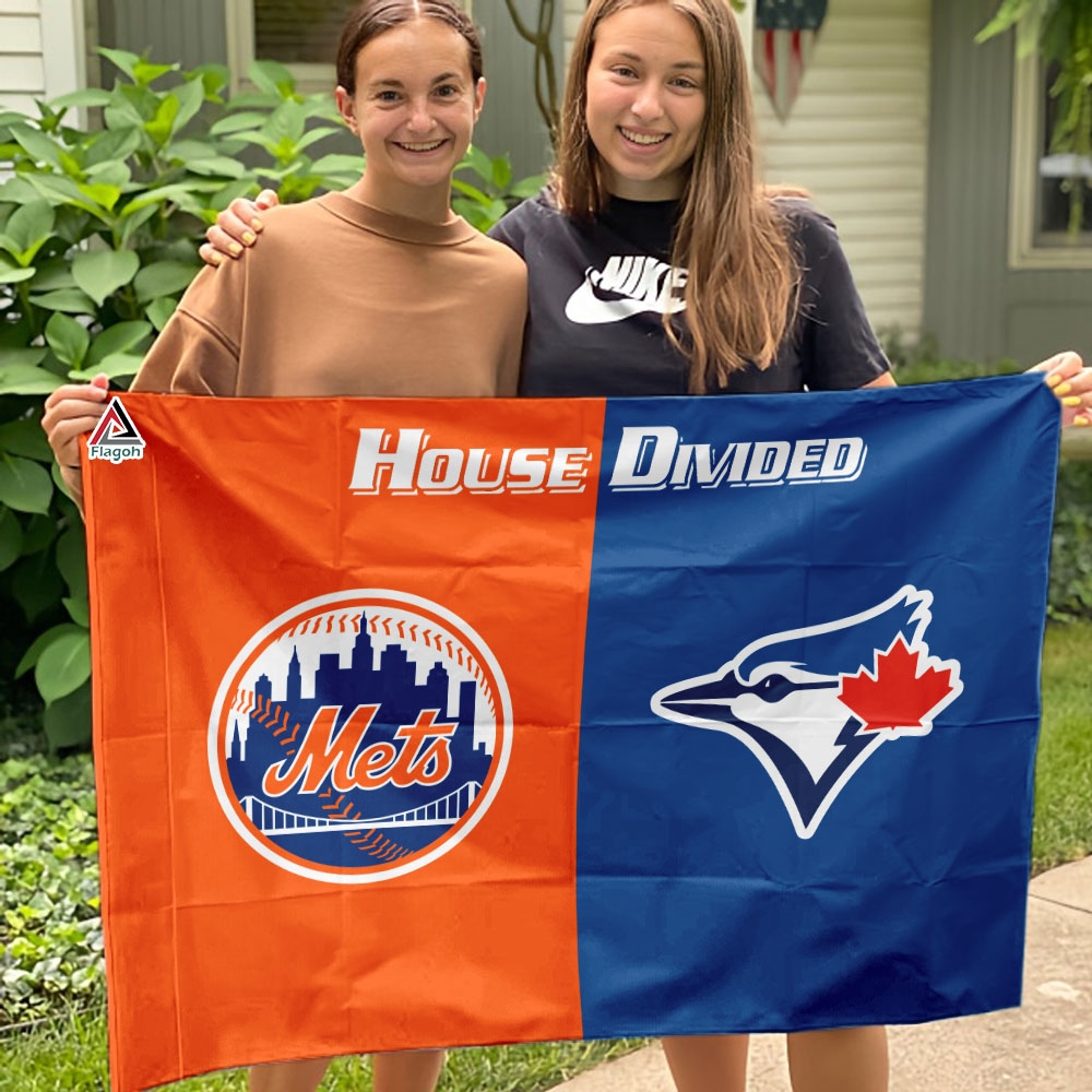 Mets vs Blue Jays House Divided Flag, MLB House Divided Flag - Image 4