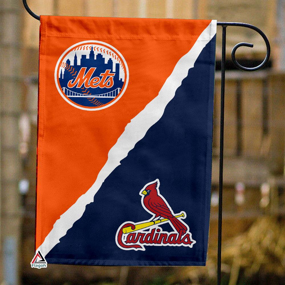 Mets vs Cardinals House Divided Flag, MLB House Divided Flag