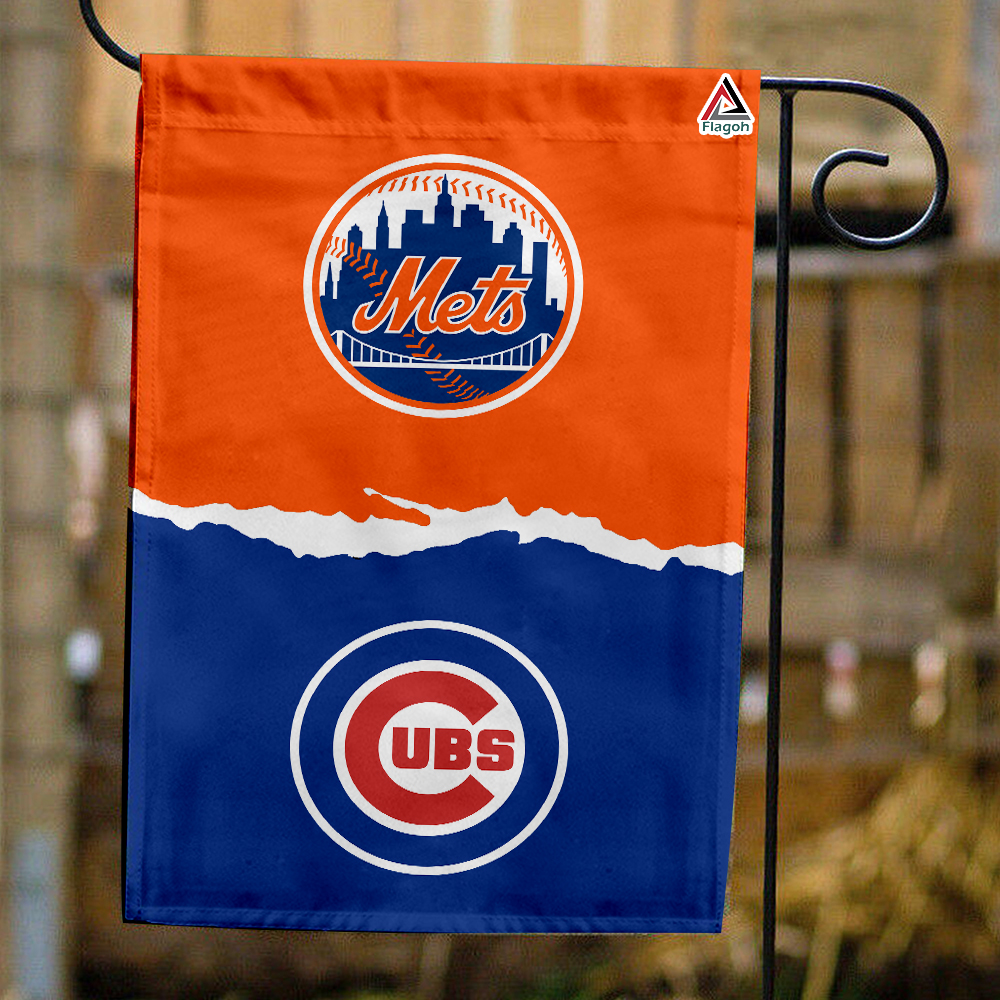 Mets vs Cubs House Divided Flag, MLB House Divided Flag