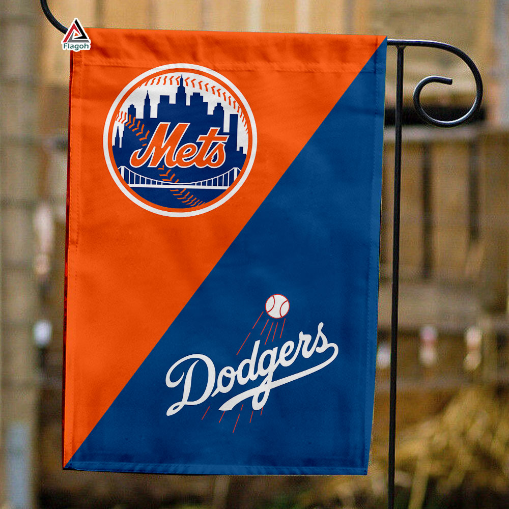 Mets vs Dodgers House Divided Flag, MLB House Divided Flag