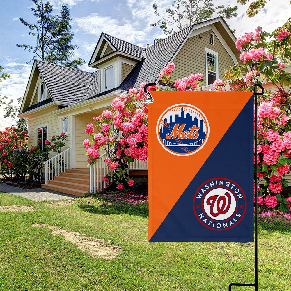 Mets vs Nationals House Divided Flag, MLB House Divided Flag - Image 3