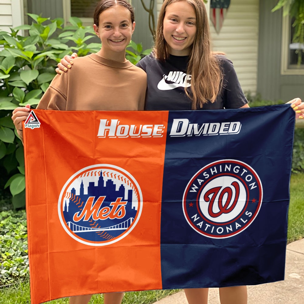 Mets vs Nationals House Divided Flag, MLB House Divided Flag - Image 4