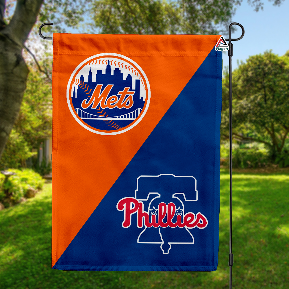 Mets vs Phillies House Divided Flag, MLB House Divided Flag
