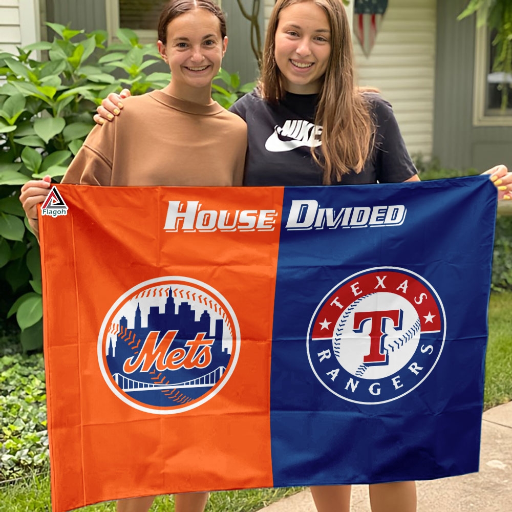 Mets vs Rangers House Divided Flag, MLB House Divided Flag - Image 4