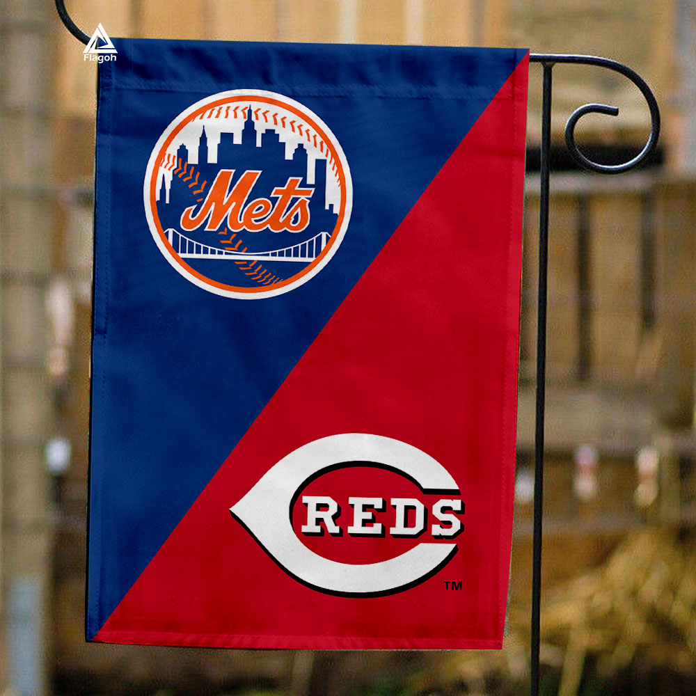 Mets vs Reds House Divided Flag, MLB House Divided Flag