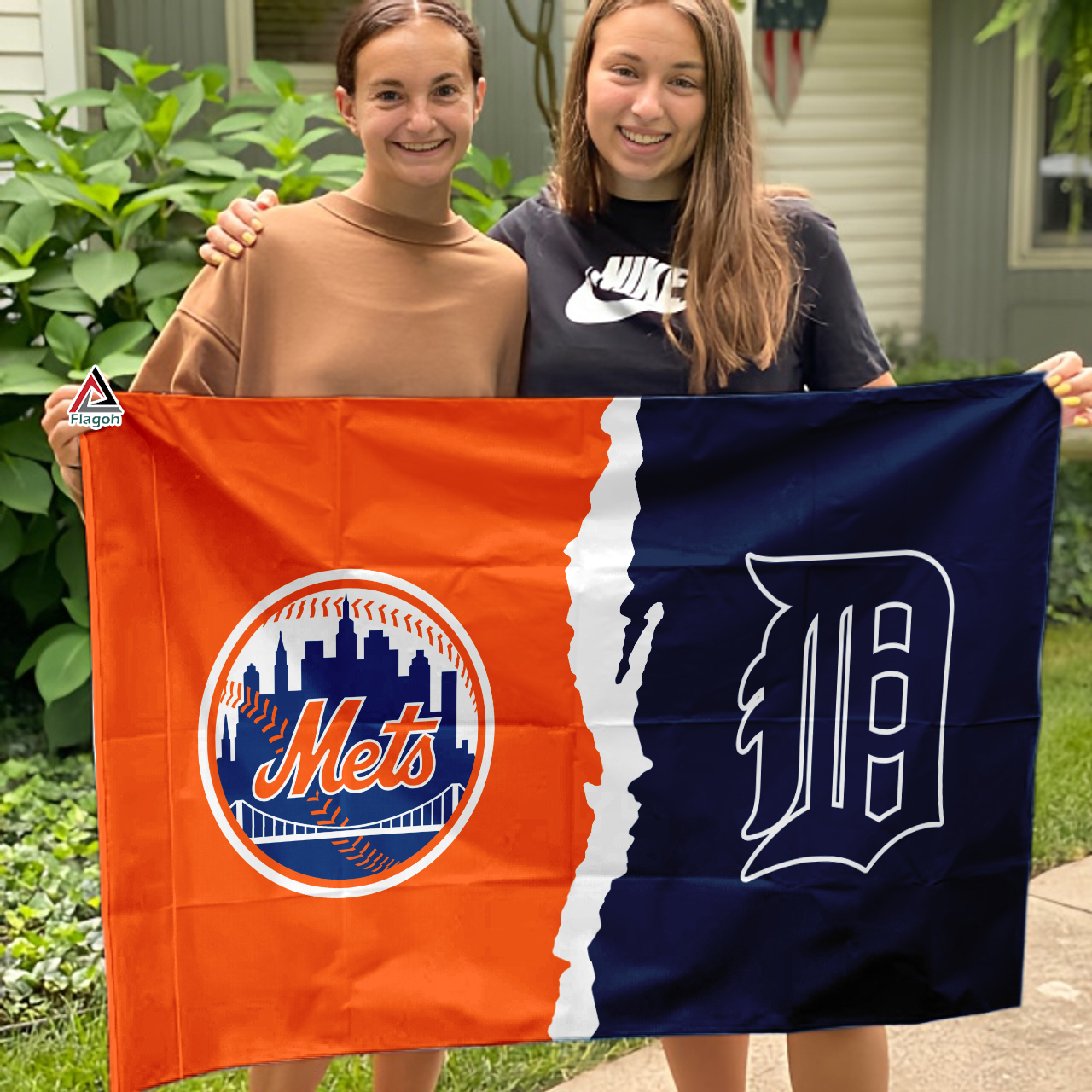 Mets vs Tigers House Divided Flag, MLB House Divided Flag - Image 3
