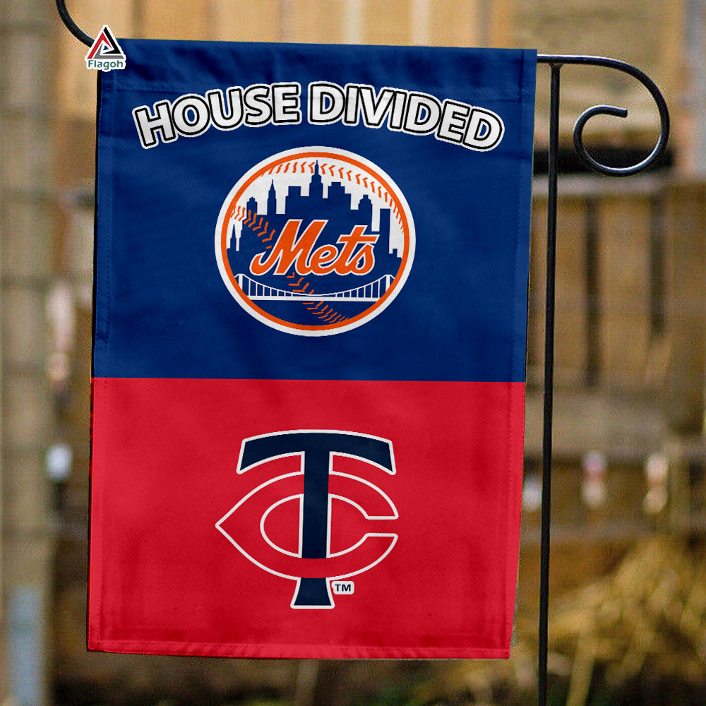 Mets vs Twins House Divided Flag, MLB House Divided Flag