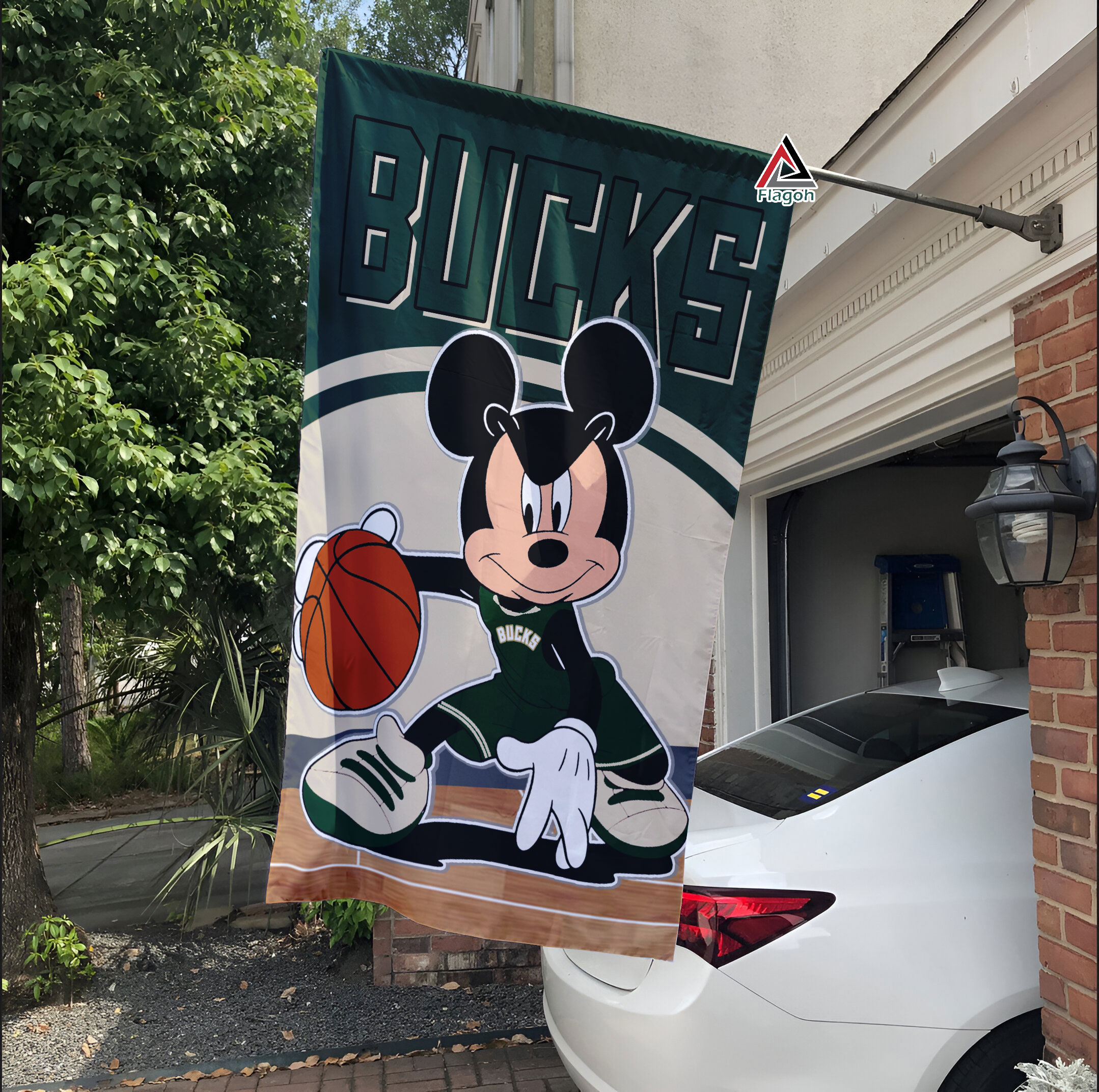 Milwaukee Bucks x Mickey Basketball Flag, NBA Premium Flag - Image 3