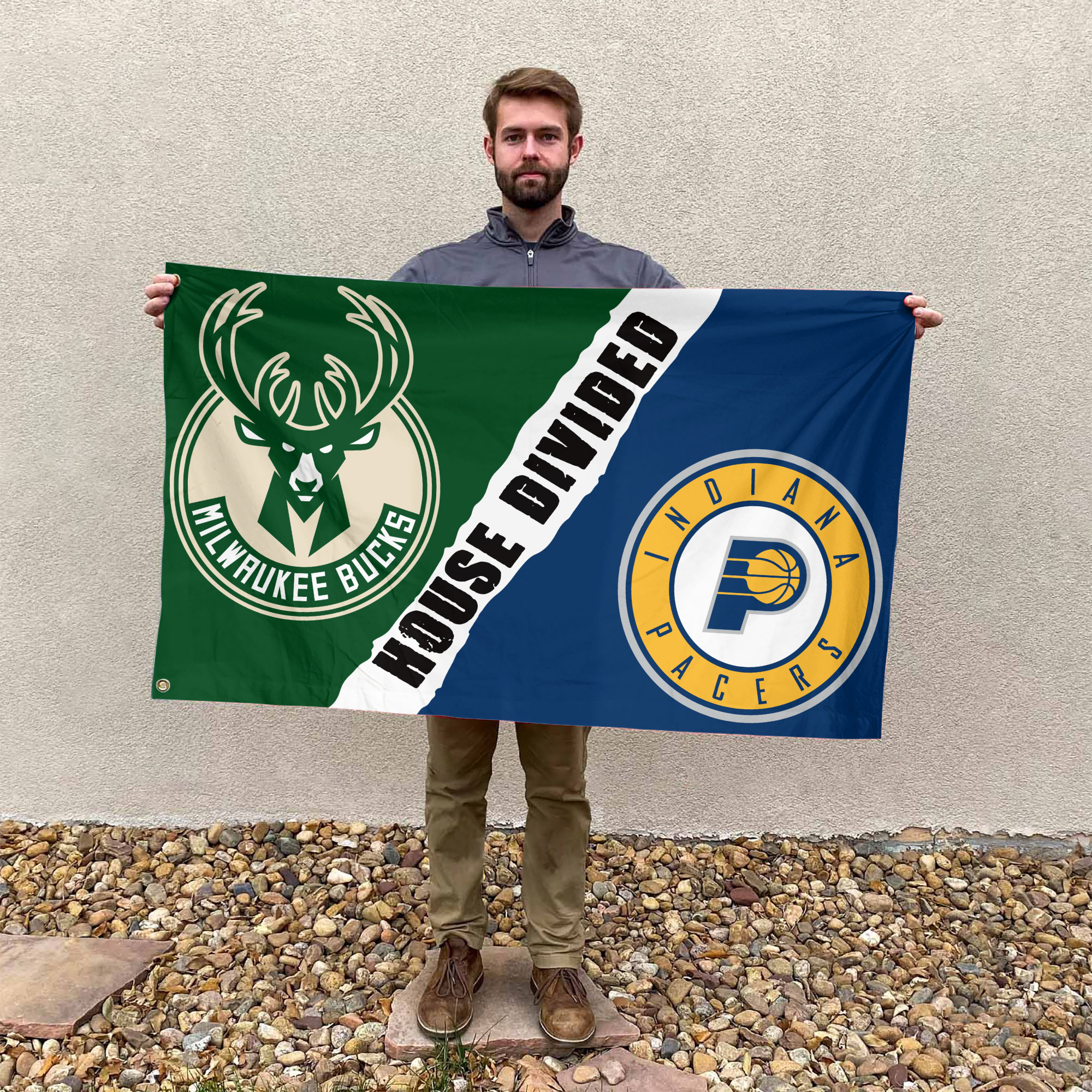 Milwaukee vs Indiana House Divided Flag, NBA House Divided Flag - Image 3